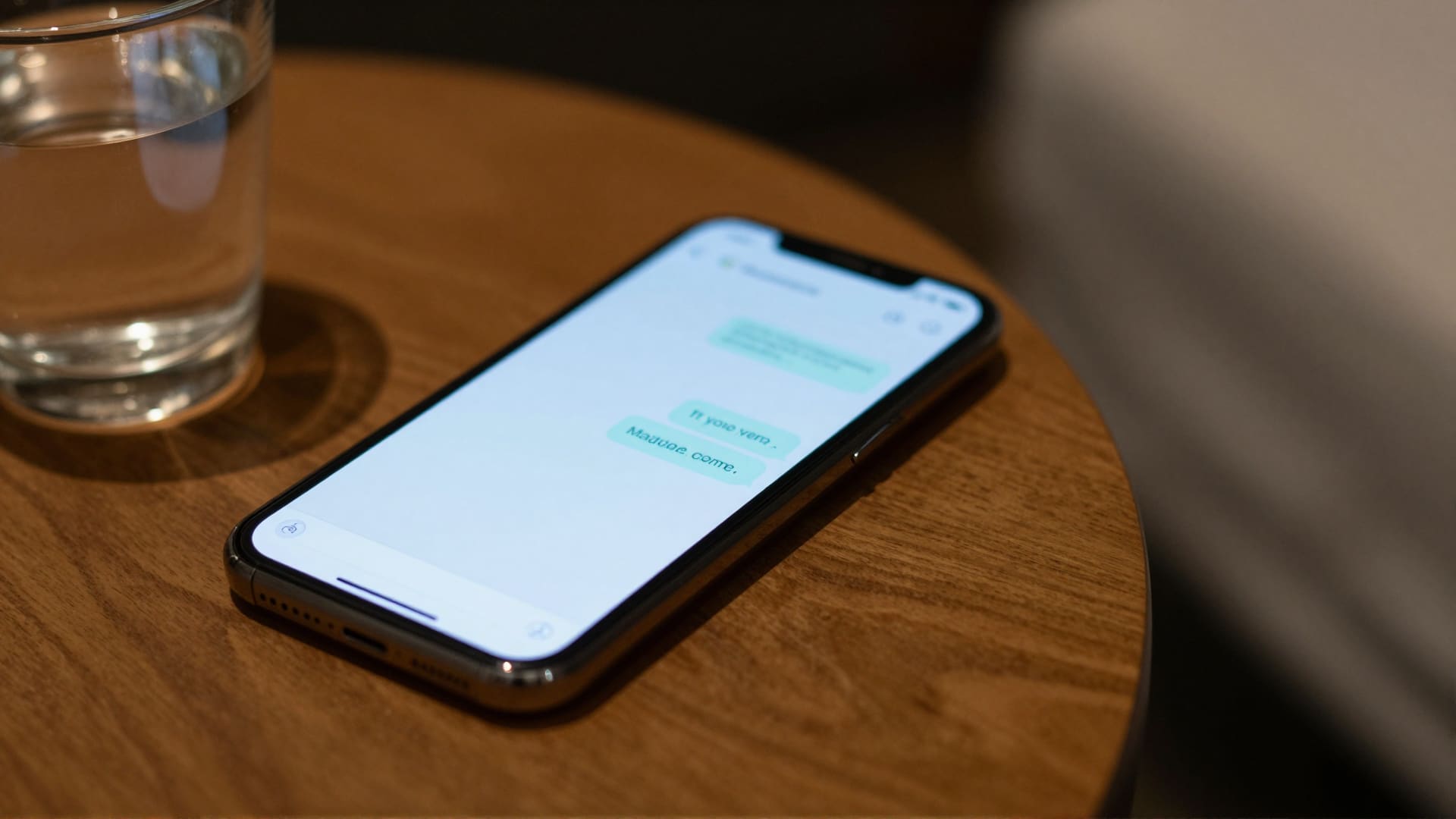 Smartphone showing a text conversation about booking details