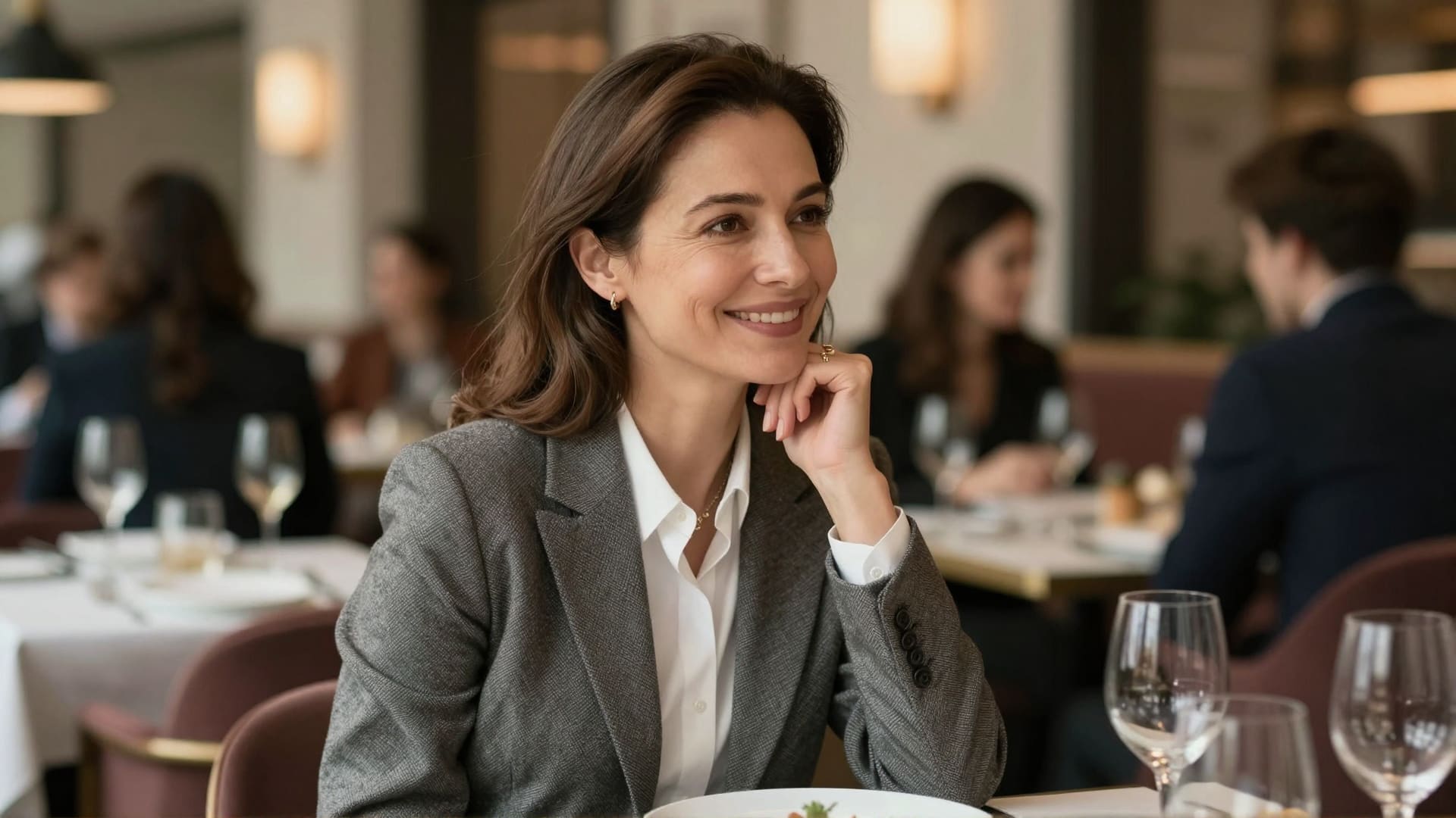 Mature escort at a dinner date in Berlin