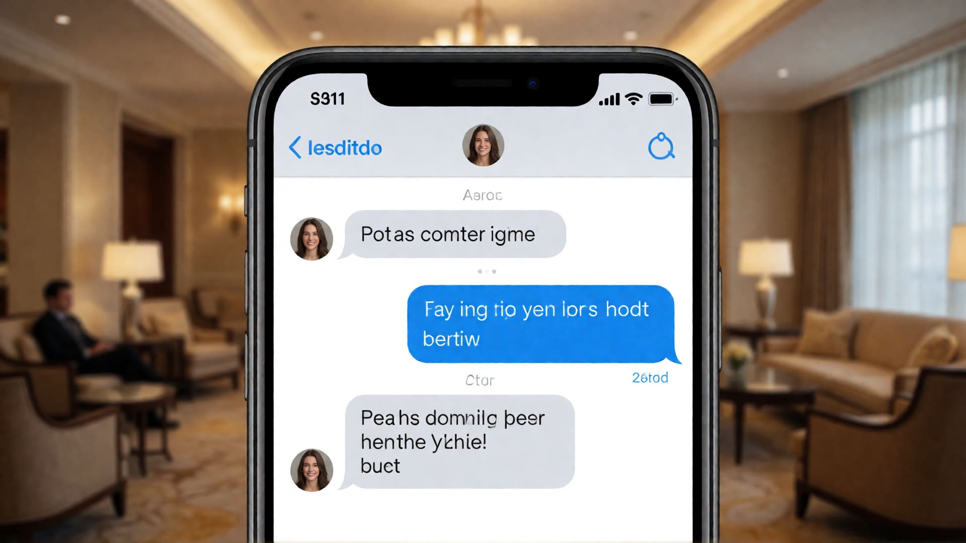 Smartphone messaging interface for booking