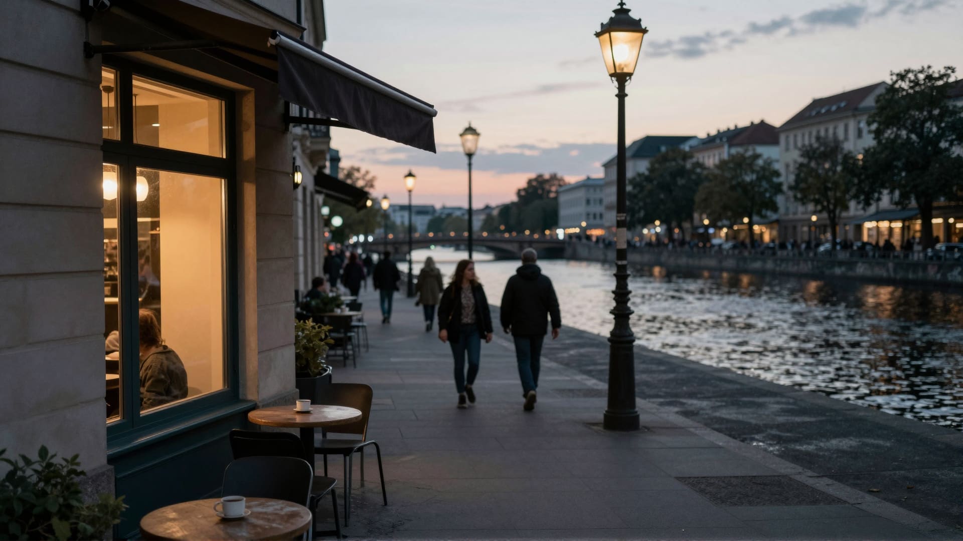 Split view of Berlin nightlife energy and quiet café maturity